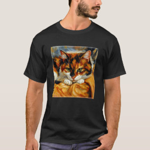 Gemütliche Dreifarbige Katze Mutter Vater Impressi T-Shirt