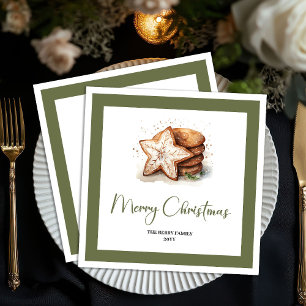 Gemütliche Erdtöne Weihnachtskekse Personalisierte Serviette