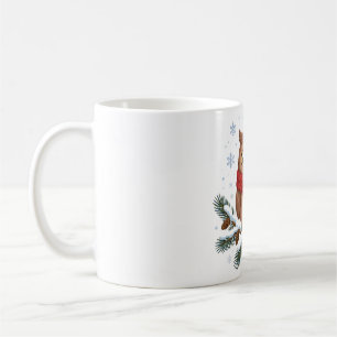 Gemütliche Eule Winter Schal Weihnachten Tier Kuns Kaffeetasse