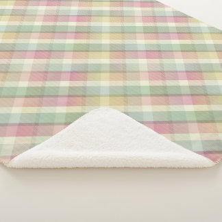 Gemütliche farbenfrohe Tartan-Sherpa-Decke Sherpadecke