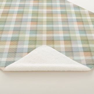 Gemütliche farbenfrohe Tartan-Sherpa-Decke Sherpadecke