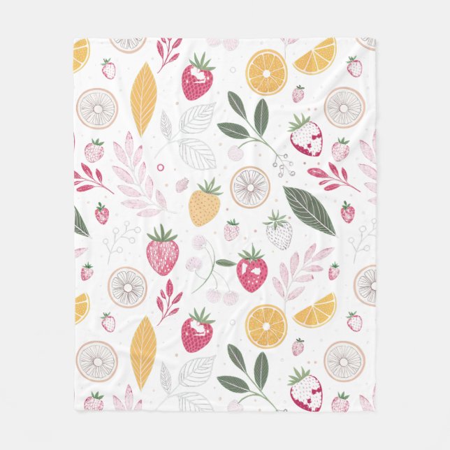 Gemütliche Fleece-Decke mit ObstgartenmotivFleece- Fleecedecke (Vorderseite)