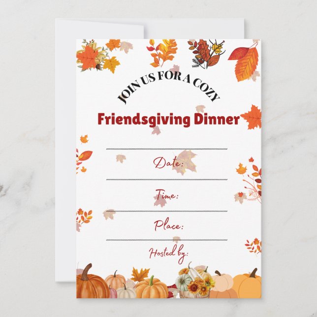 Gemütliche Friendsgiving-Dinner-Einladung Einladung (Vorderseite)