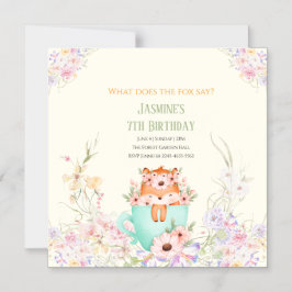 Gemütliche Fuchs-Wald-Magische-Floral-Geburtstagse Magneteinladung