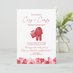 Gemütliche Galentine’s-Pyjama-Party Einladung