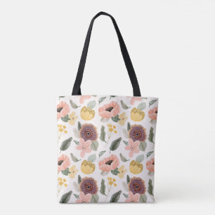 Gemütliche Gartenblumen-Illustration Jumbo-Tasche