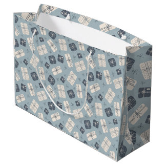 Gemütliche Geschenkboxen Nahtloses Vektor-Muster Große Geschenktüte