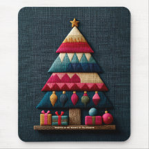 Gemütliche gesteppte Stofftextur-Weihnachtsbaum