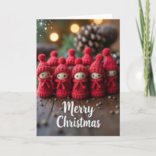 Gemütliche gestrickte Weihnachtskarte Karte