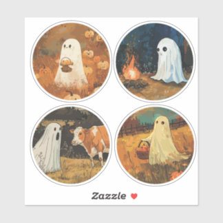 Gemütliche Ghost-Sticker (Set von 4 Jahren) Aufkleber
