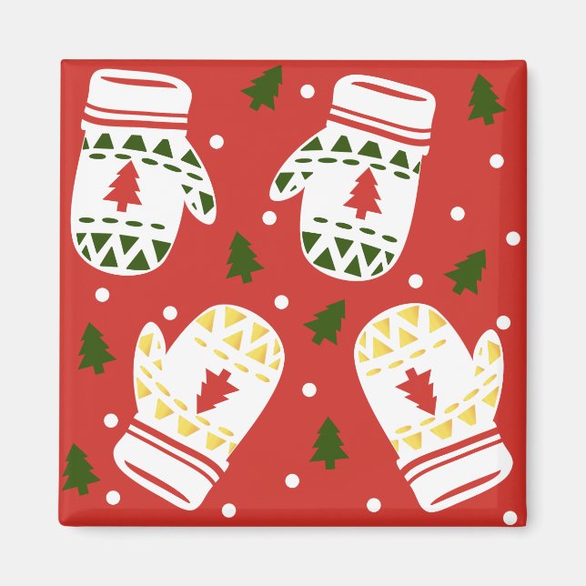 Gemütliche Gold Winter Gloves Magnet (Vorne)