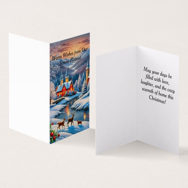 Gemütliche Häuser im Winter (Innenseite und Außenseite)