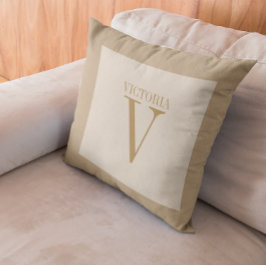 Gemütliche hellbeige Leine mit Tan Monogram Kissen