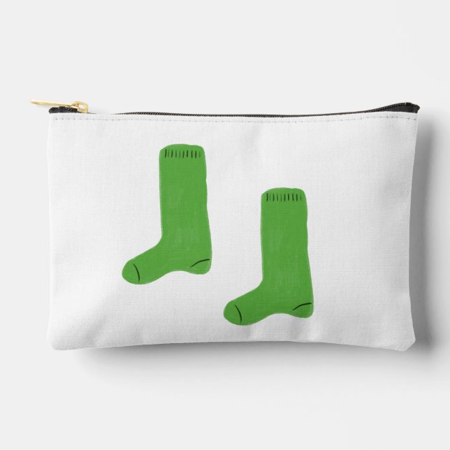 Gemütliche hellgrüne Socken Zubehörtasche (Vorderseite)