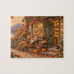 Gemütliche Herbst-Cottage-Bäckerei Golden Hour Puzzle