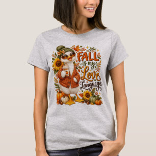 Gemütliche Herbst-Ente mit Kürbis-Gewürz-Latte T-Shirt