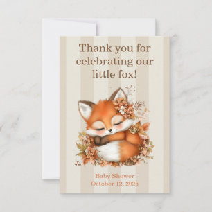 Gemütliche Herbst-Fuchs-Baby-Party, gemütliche Wal Dankeskarte