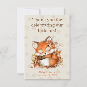 Gemütliche Herbst-Fuchs-Baby-Party, gemütliche Wal Dankeskarte