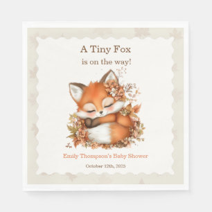 Gemütliche Herbst-Fuchs-Baby-Party, gemütliche Wal Serviette