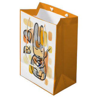 Gemütliche Herbst-Hasen-Geschenktasche Mittlere Geschenktüte