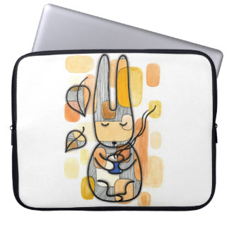 Gemütliche Herbst-Hasen-Laptop-Hülle Laptopschutzhülle