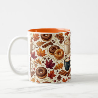 Gemütliche Herbst-Pumpkin-Spice-Tassenmanschette Zweifarbige Tasse