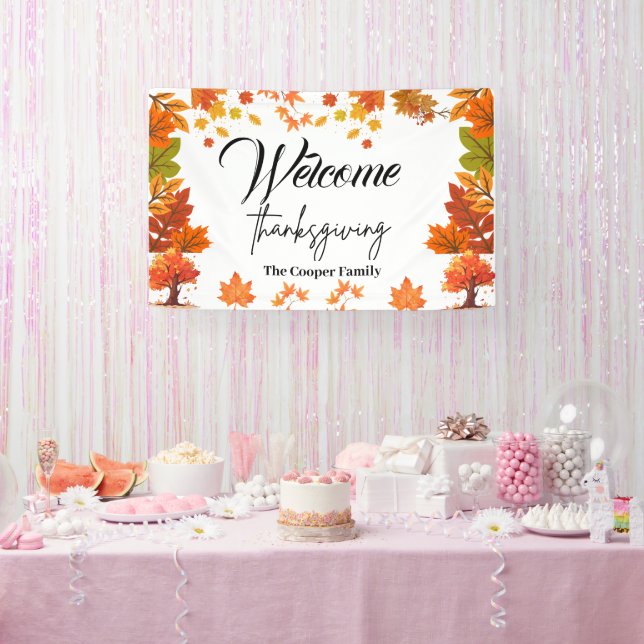 Gemütliche Herbst-Thanksgiving-Dinnerparty Banner (Party)