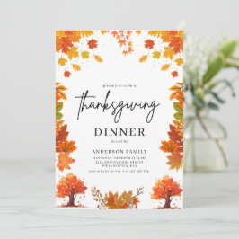 Gemütliche Herbst-Thanksgiving-Dinnerparty Einladung