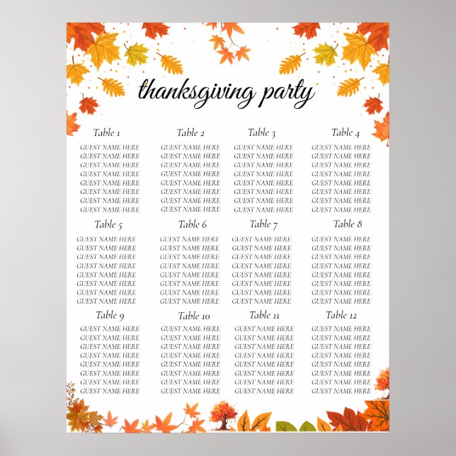 Gemütliche Herbst-Thanksgiving-Dinnerparty Poster (Vorne)