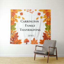 Gemütliche Herbst-Thanksgiving-Dinnerparty Wandteppich