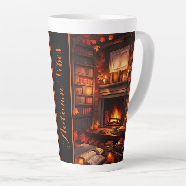 Gemütliche Herbstbibliothek Milchtasse (Rechte Ecke)