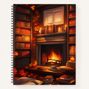 Gemütliche Herbstbibliothek Notizbuch