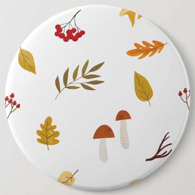 gemütliche Herbstblätter Button (Vorderseite)
