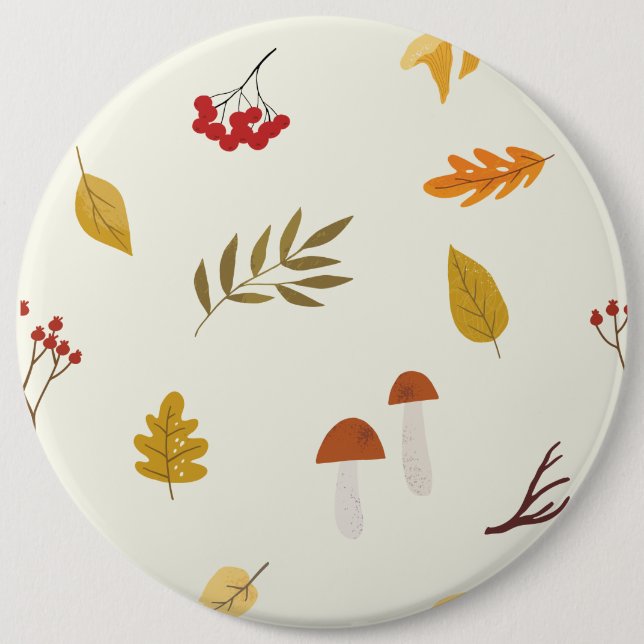 gemütliche Herbstblätter Button (Vorderseite)