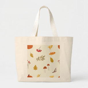 Gemütliche Herbstblätter & Pilze Botanische Herb Jumbo Stoffbeutel