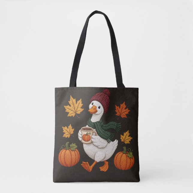 Gemütliche Herbstente mit Kürbis-Kaffee und Herbst (Vorderseite)