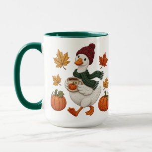 Gemütliche Herbstente mit Kürbis-Kaffee und Herbst Tasse