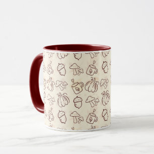 Gemütliche Herbsternte-Doodle-Muster-Tasse Tasse