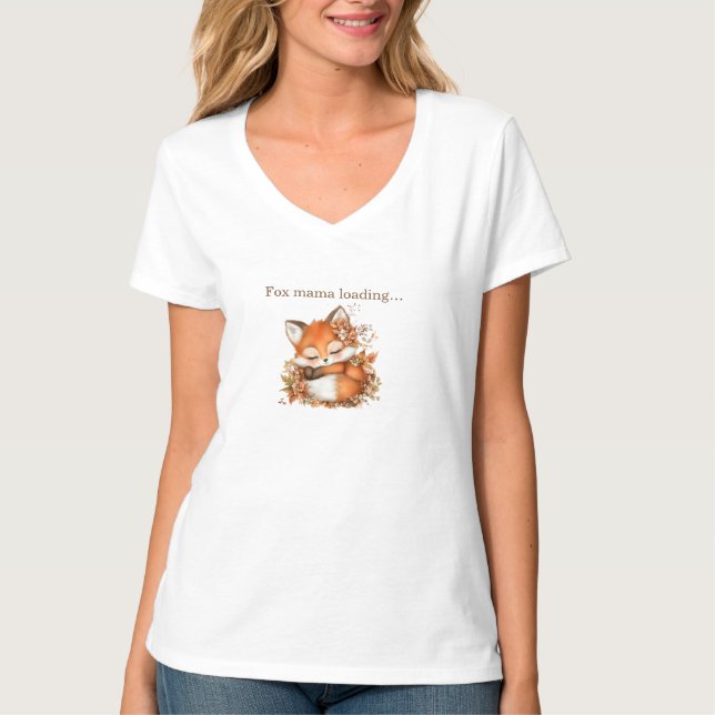 Gemütliche Herbstfox Kinderdusche | "Mama to be" T-Shirt (Vorderseite)