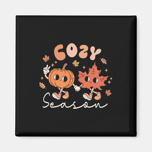 Gemütliche Herbstlaube in der Saison Retro Groovy  Magnet (Vorne)