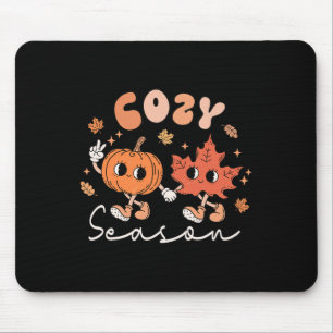 Gemütliche Herbstlaube in der Saison Retro Groovy Mousepad