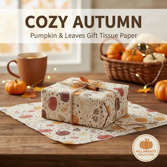Gemütliche Herbstpumpen & Blätter Herbsternte Gesc Seidenpapier (Von Creator hochgeladen)