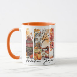 Gemütliche Herbstsaison-Pinselstrich Tasse
