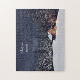 Gemütliche Holzhütte im Wald Puzzle