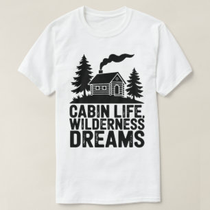 Gemütliche Holzhütte in der Silhouette Forest T-Shirt