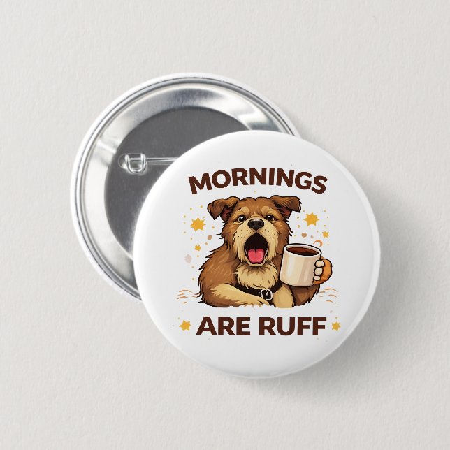 Gemütliche Hunderillustration Button (Vorne & Hinten)