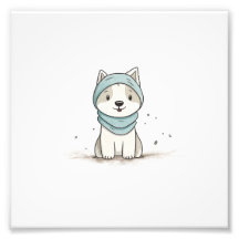 Gemütliche Husky Illustration - Adorable Welpe im