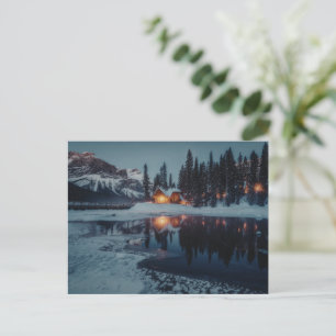 Gemütliche Hütte am See Winterberg-Fotografie Postkarte