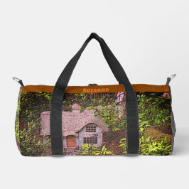 Gemütliche Hütte Blumengarten Natur Kunst, Dichtun Duffle Bag