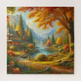 Gemütliche Hütte im Wald Puzzle